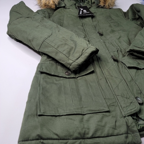 Women's Winter Parka Jacket with Fur Hood - Picture 4 of 10